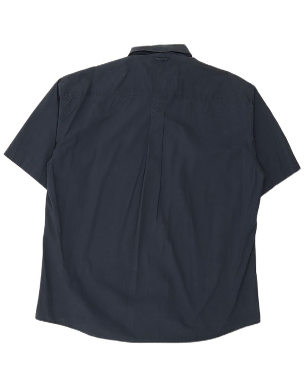 TIMBERLAND Мужская рубашка с коротким рукавом XL, темно-синяя, хлопок