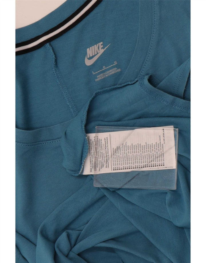 Женский оверсайз-жилет с графическим рисунком Nike UK 14, большой синий хлопок