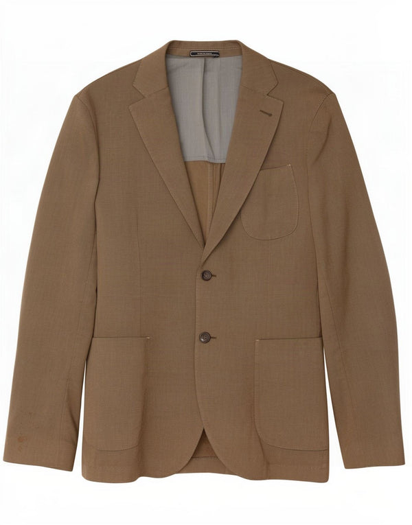 Мужской пиджак на двух пуговицах Massimo Dutti UK 42 XL, коричневый хлопок