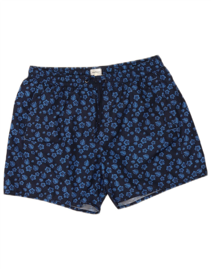 COAST Mens Swimming Shorts Large Navy Blue Floral Polyester