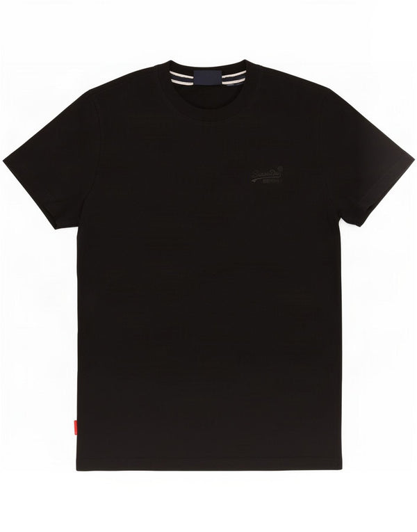 Superdry Mens T-Shirt Top Medium Black Cotton
