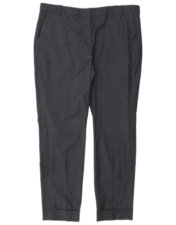 Женские прямые брюки чинос JIGSAW UK 14, большие W34 L28, серые в пятнышки