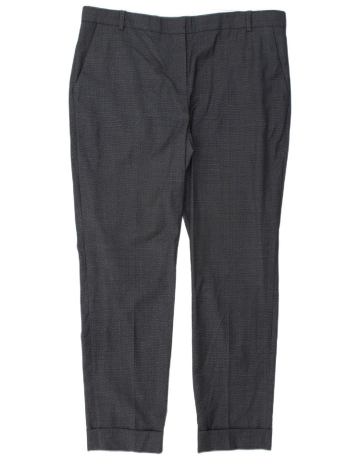 Женские прямые брюки чинос JIGSAW UK 14, большие W34 L28, серые в пятнышки