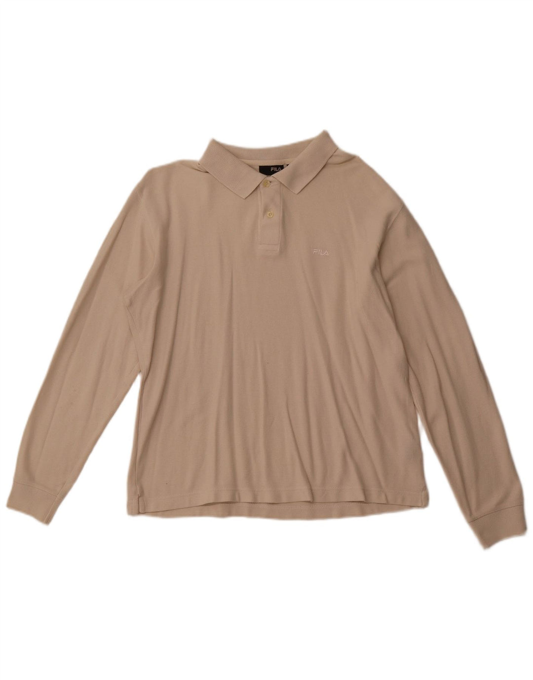 Мужская рубашка-поло с длинным рукавом FILA среднего бежевого цвета