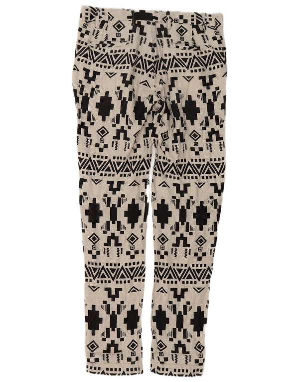 Мужские узкие брюки-чиносы Zara EU 40 Medium W31 L32, белые льняные брюки с геометрическим рисунком
