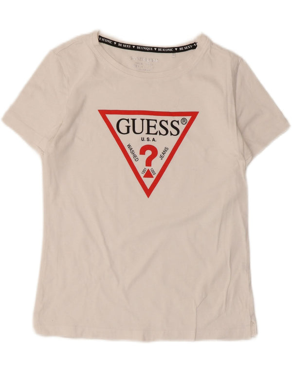 Guess Женская футболка с рисунком Top UK 6 XS Белый хлопок