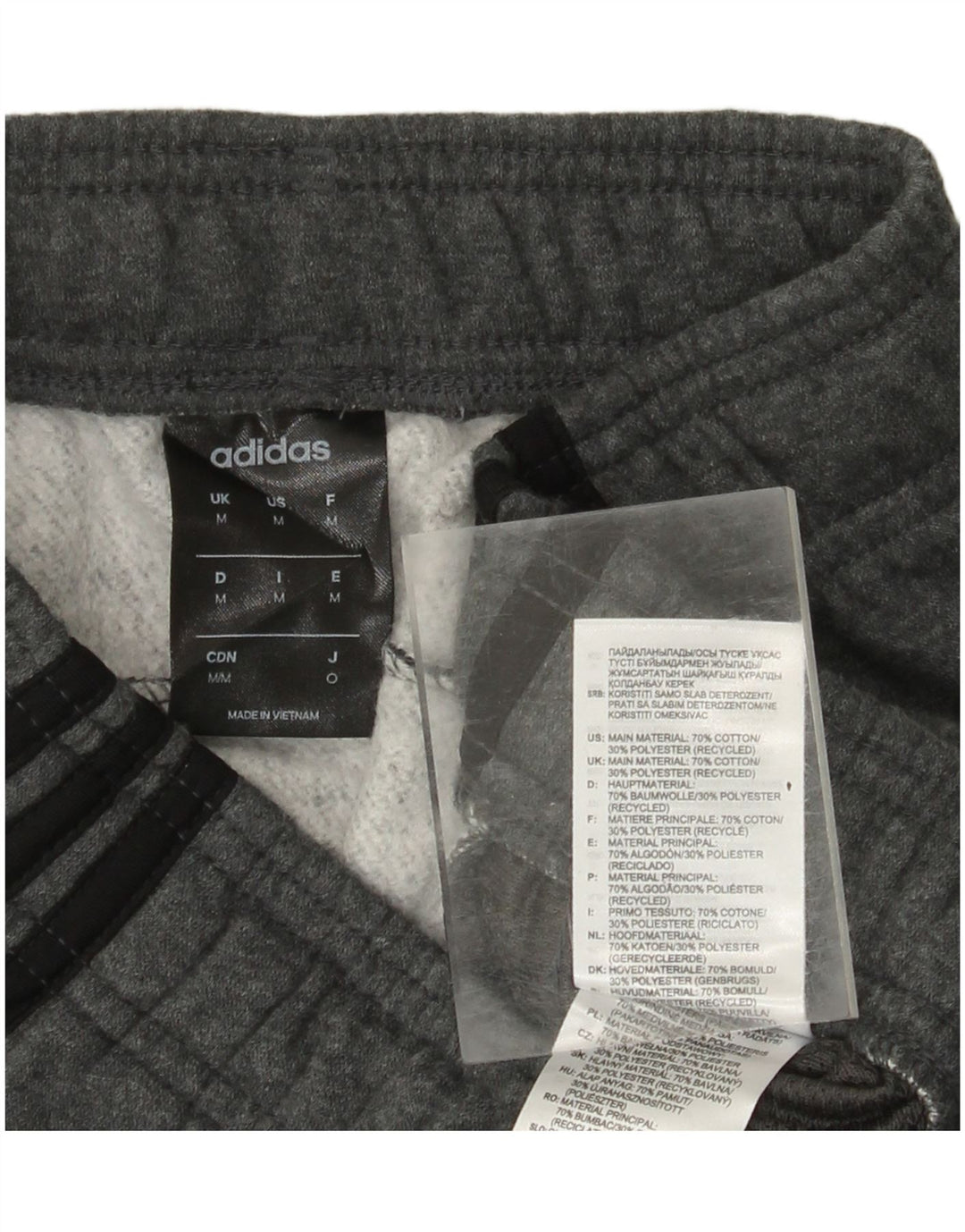 Мужские спортивные брюки ADIDAS, джоггеры, хлопок среднего серого цвета