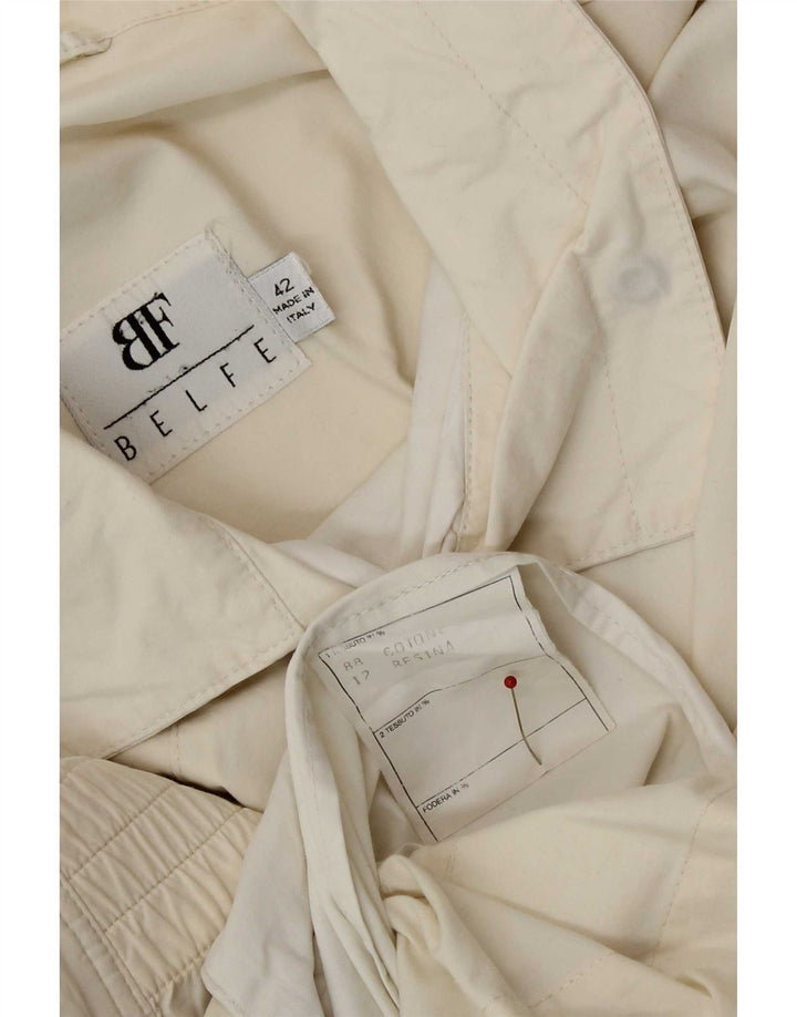 Женский короткий тренч Belfe IT 42 Medium Off White Cotton