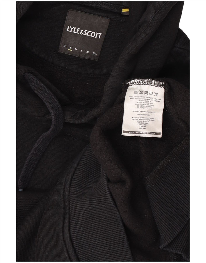 Мужской джемпер с капюшоном Lyle & Scott, маленький черный, хлопковый