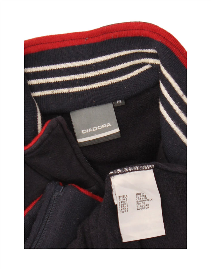 DIADORA Мужской спортивный костюм с графическим рисунком, верхняя куртка, средний темно-синий, хлопок