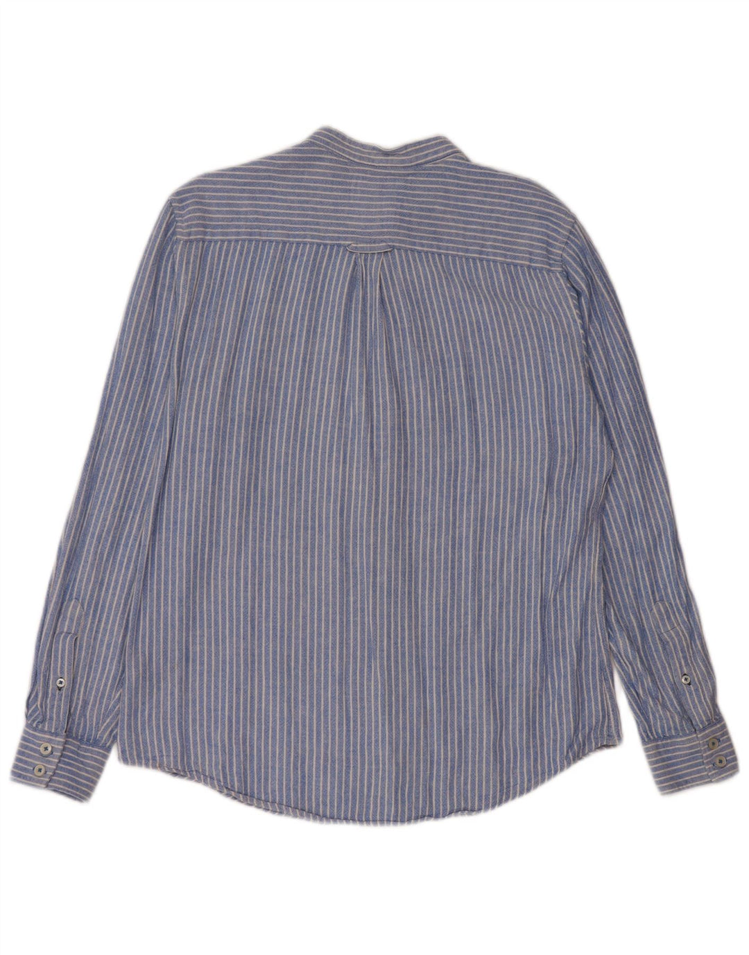 Crew Clothing Мужская рубашка из льна синего цвета в тонкую полоску