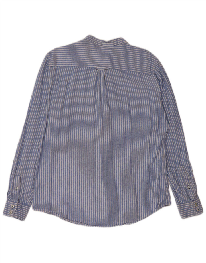 Crew Clothing Мужская рубашка из льна синего цвета в тонкую полоску