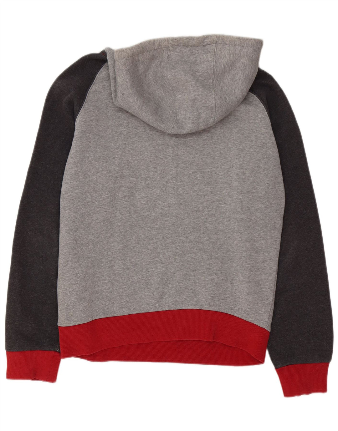 Мужской джемпер с капюшоном Quiksilver, хлопок среднего серого цвета с цветными блоками