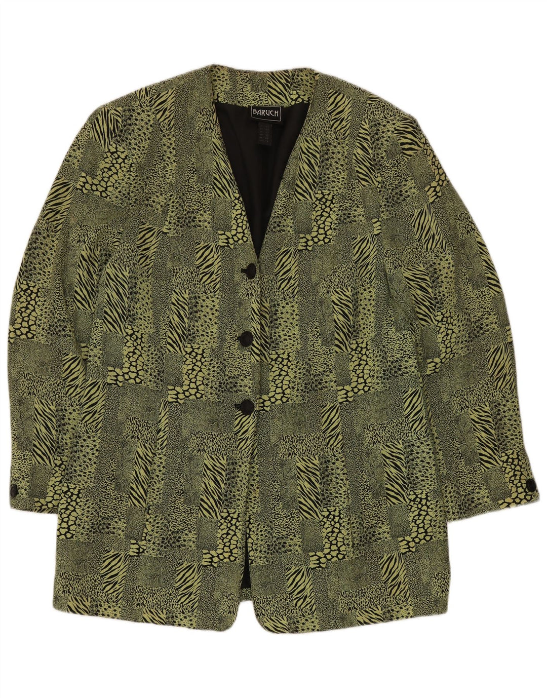 Женский удлиненный пиджак BARUCH UK 16, большой зеленый с животным принтом
