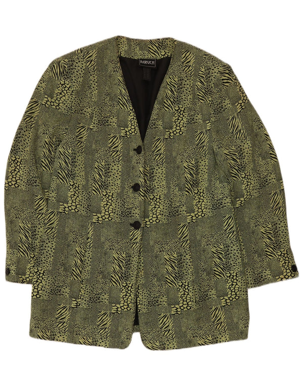 Женский удлиненный пиджак BARUCH UK 16, большой зеленый с животным принтом