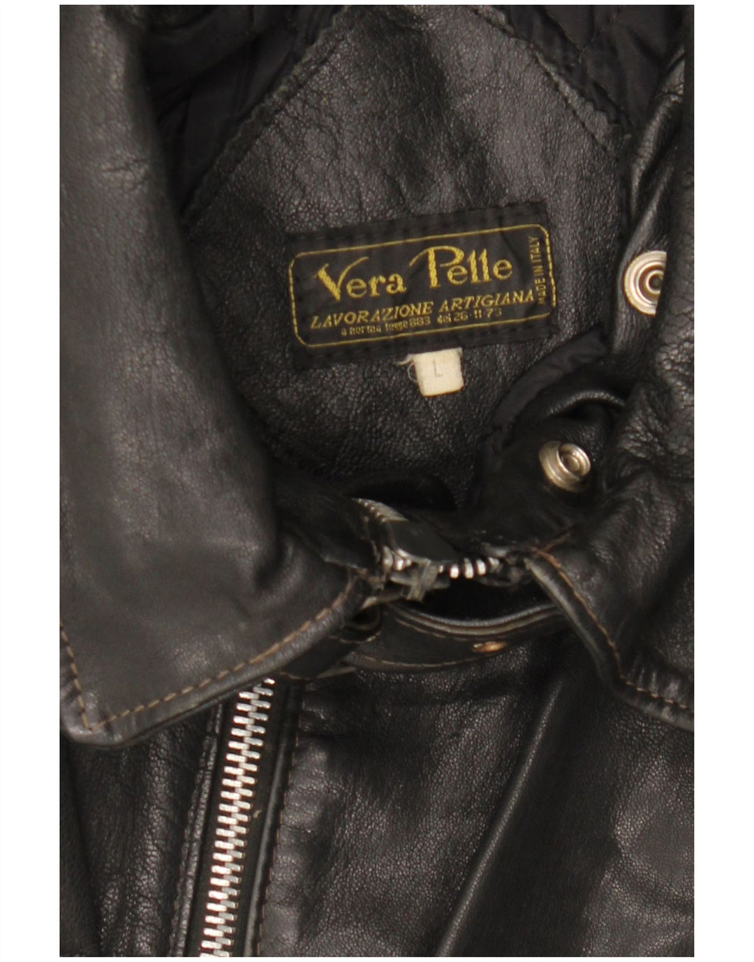 Мужская кожаная куртка VINTAGE UK 40, большая черная кожаная