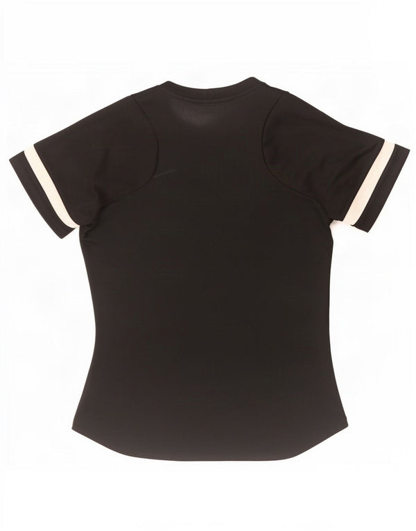 Женская футболка Nike Dri Fit Top UK 10, маленькая черная, полиэстер с цветными блоками