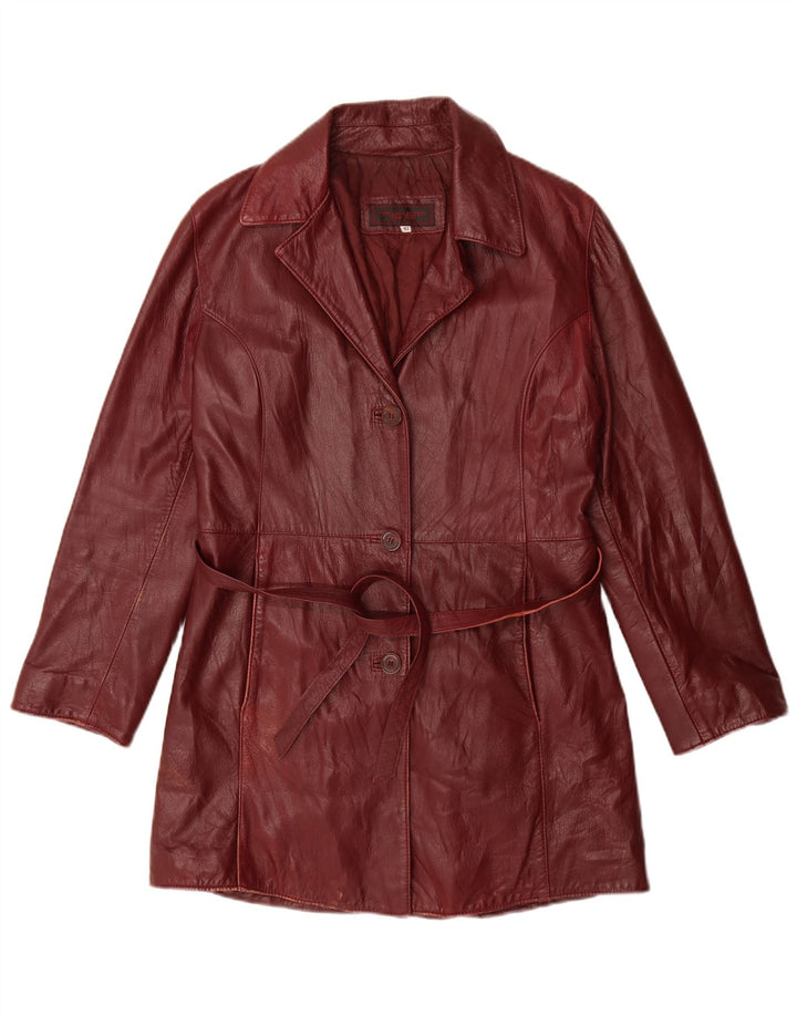 НОВАЯ КОЛЛЕКЦИЯ Женское кожаное пальто IT 42 Medium Maroon Leather