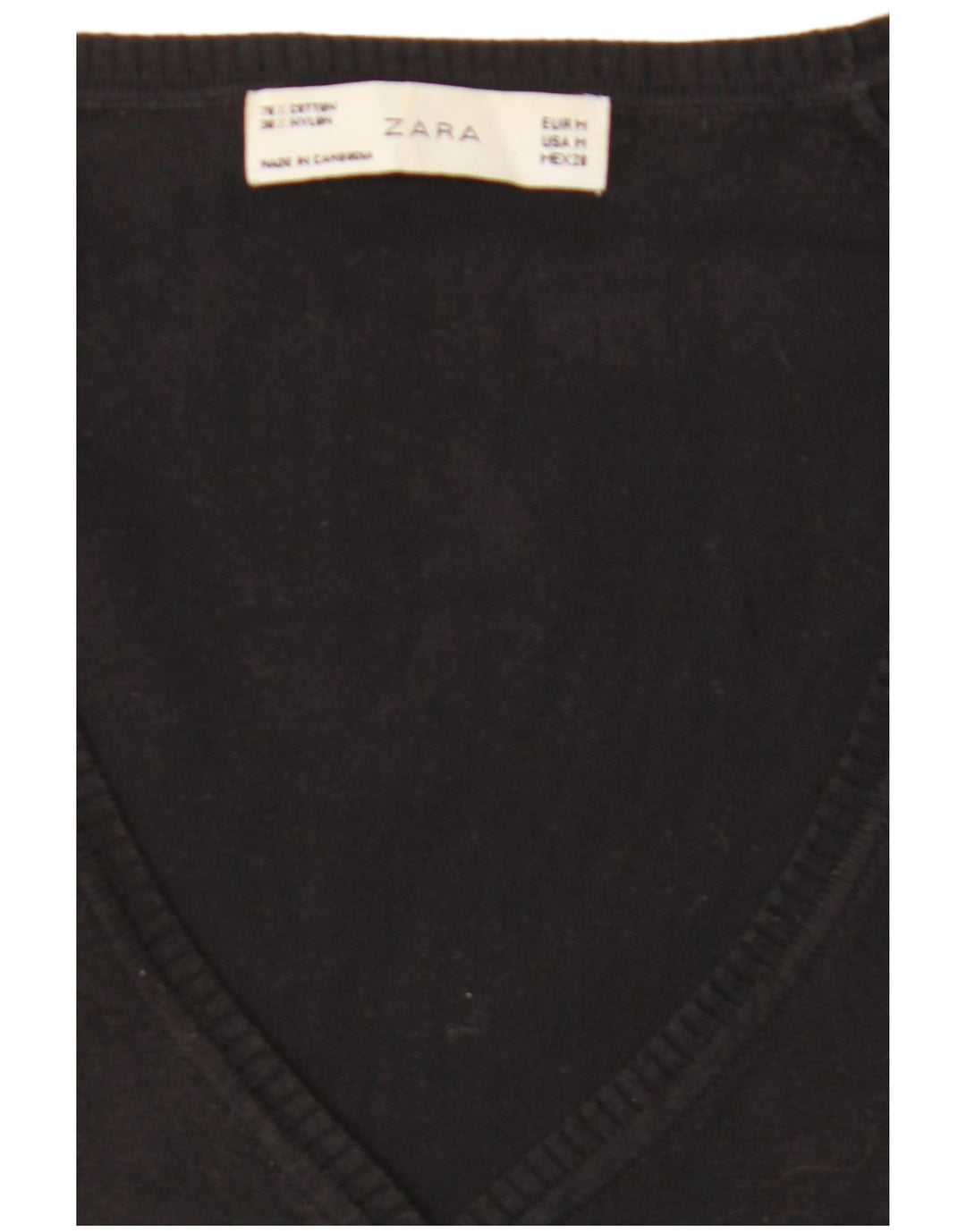 Женский кардиган Zara UK 12, средний черный хлопковый свитер