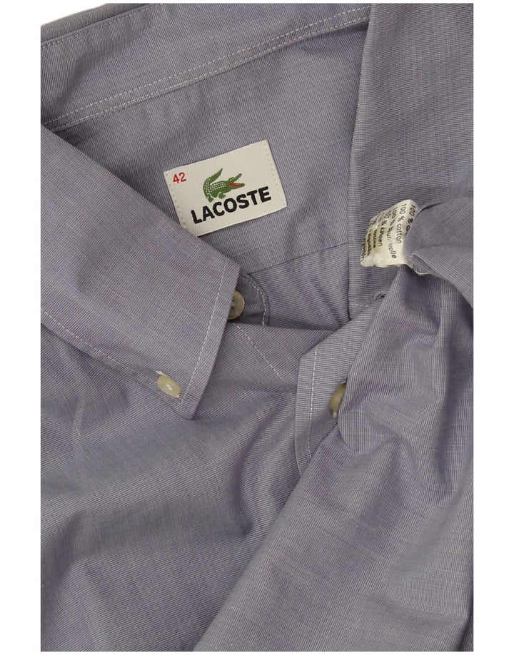 Мужская рубашка с коротким рукавом Lacoste, размер 42, большая синяя, хлопок