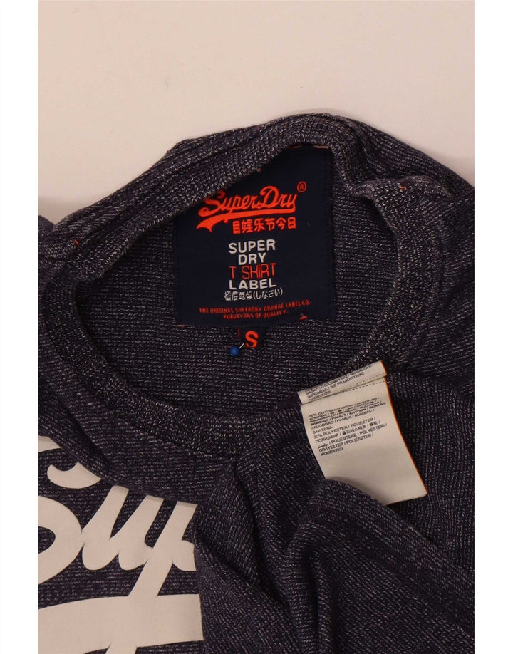 Superdry Мужская футболка с рисунком, маленький темно-синий хлопок