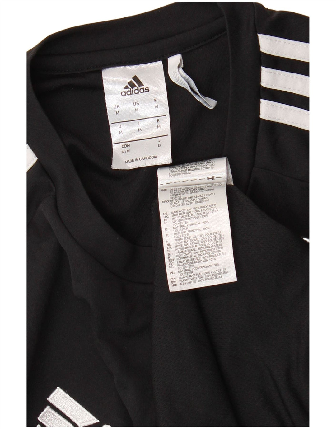 Мужская футболка ADIDAS Climalite, верх, средний черный, полиэстер с цветными блоками