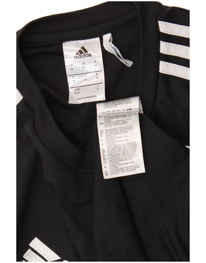 Мужская футболка ADIDAS Climalite, верх, средний черный, полиэстер с цветными блоками