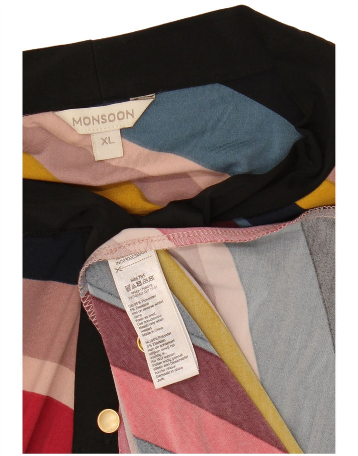 Женское платье макси MONSOON с завязкой спереди, Великобритания, 18 XL, в разноцветную полоску