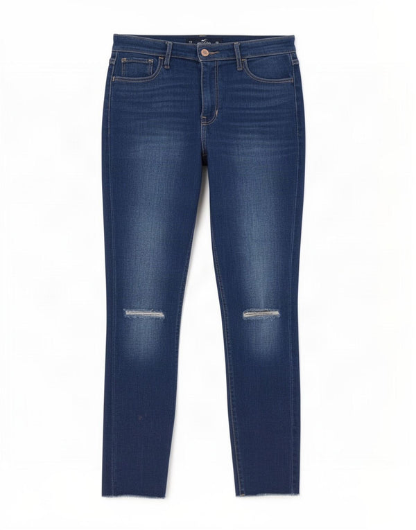 Женские укороченные джинсы скинни Hollister США 7, средние W28 L26, синие