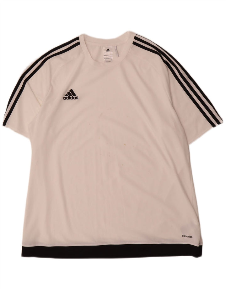 Adidas Мужская футболка Climalite Top XL Белый Полиэстер с цветными блоками