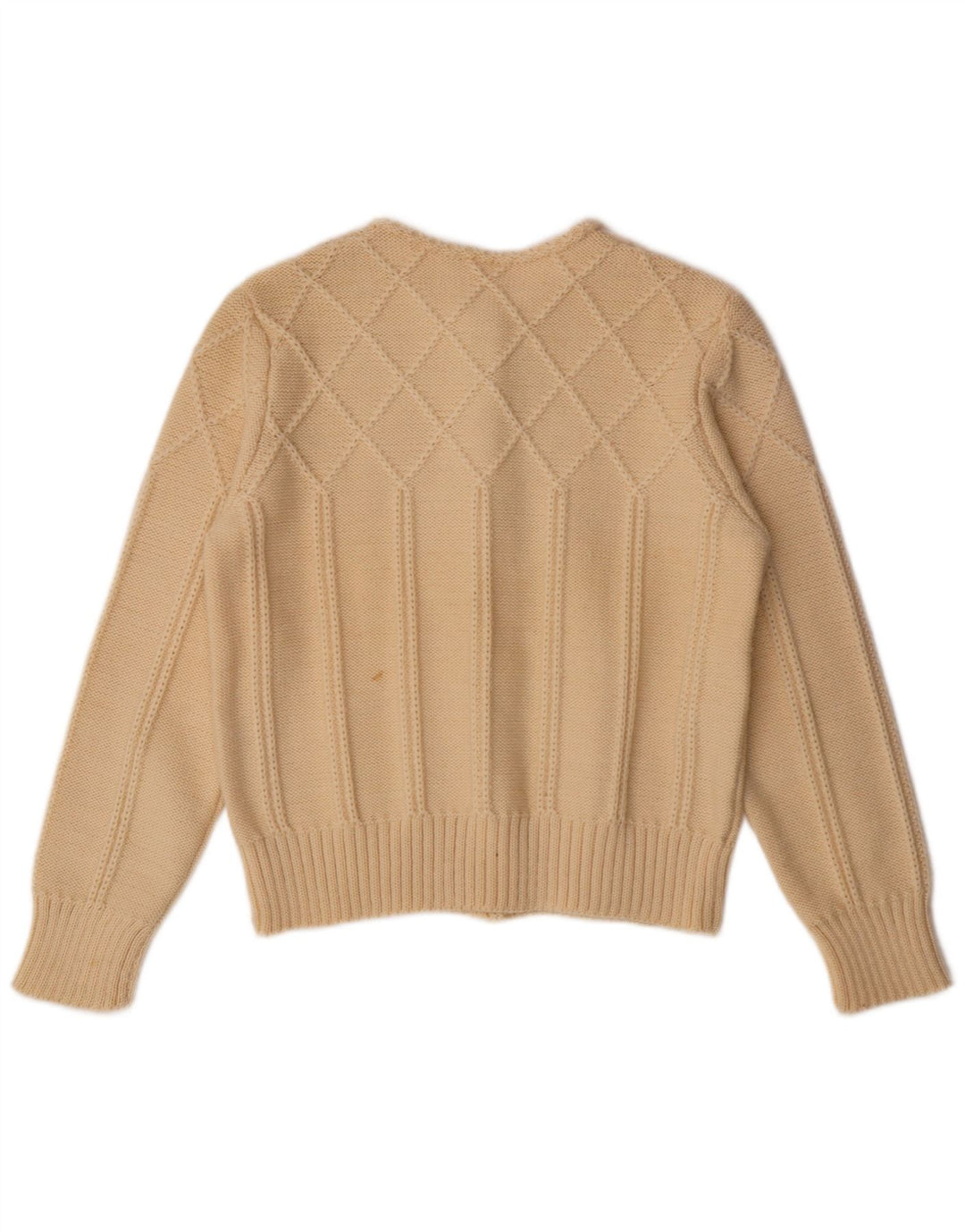 Винтажный женский кардиган-свитер UK 12, средний цвет из белой шерсти