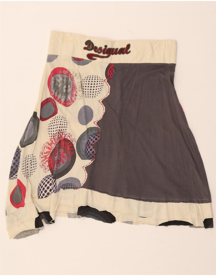 DESIGUAL Женская асимметричная юбка с рисунком XL W32 Разноцветный цветочный принт