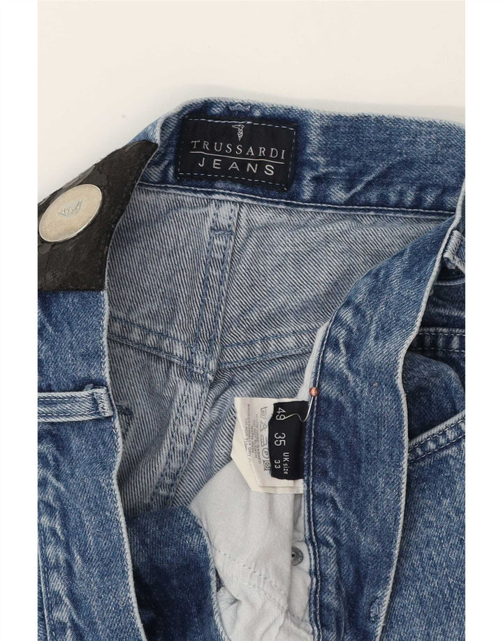 Мужские зауженные джинсы Trussardi W33 L32 синие, хлопок