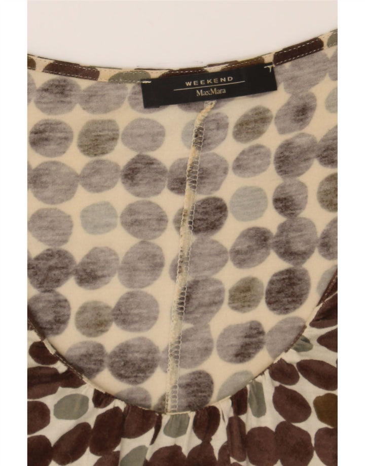MAX MARA Womens A-Line Dress UK 10 Small Brown Polka Dot Vintage Max Mara and Second-Hand Max Mara from Messina Hembry 
