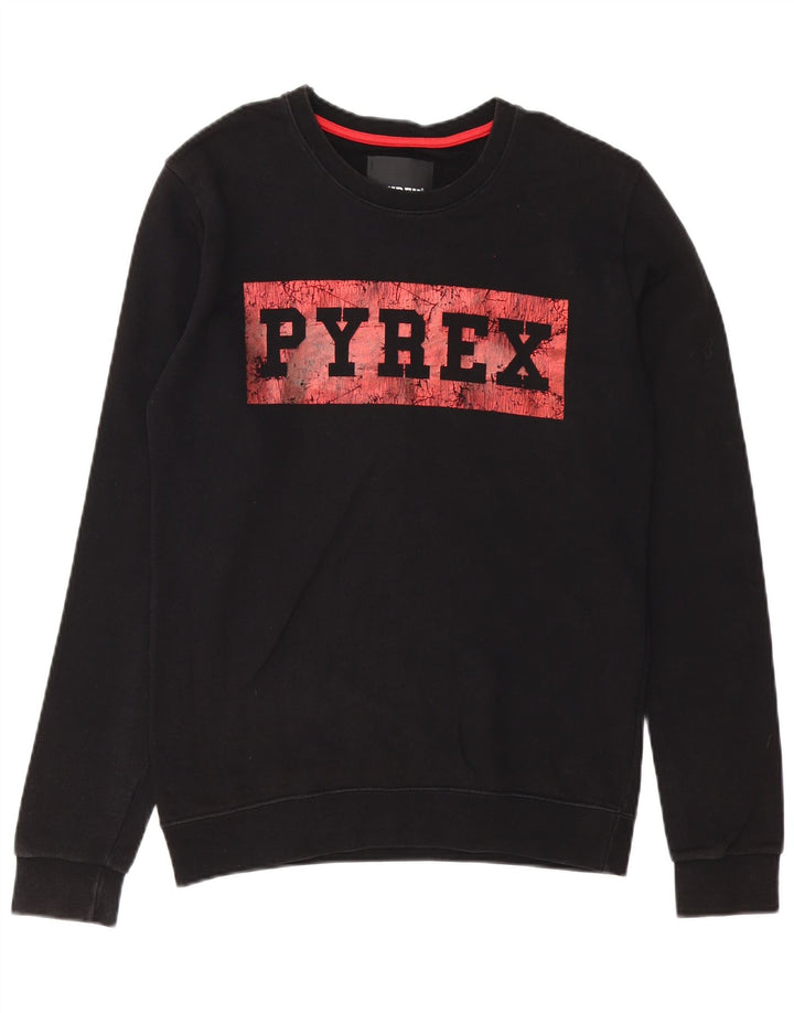 Мужской свитшот с рисунком Pyrex, маленький черный хлопковый джемпер