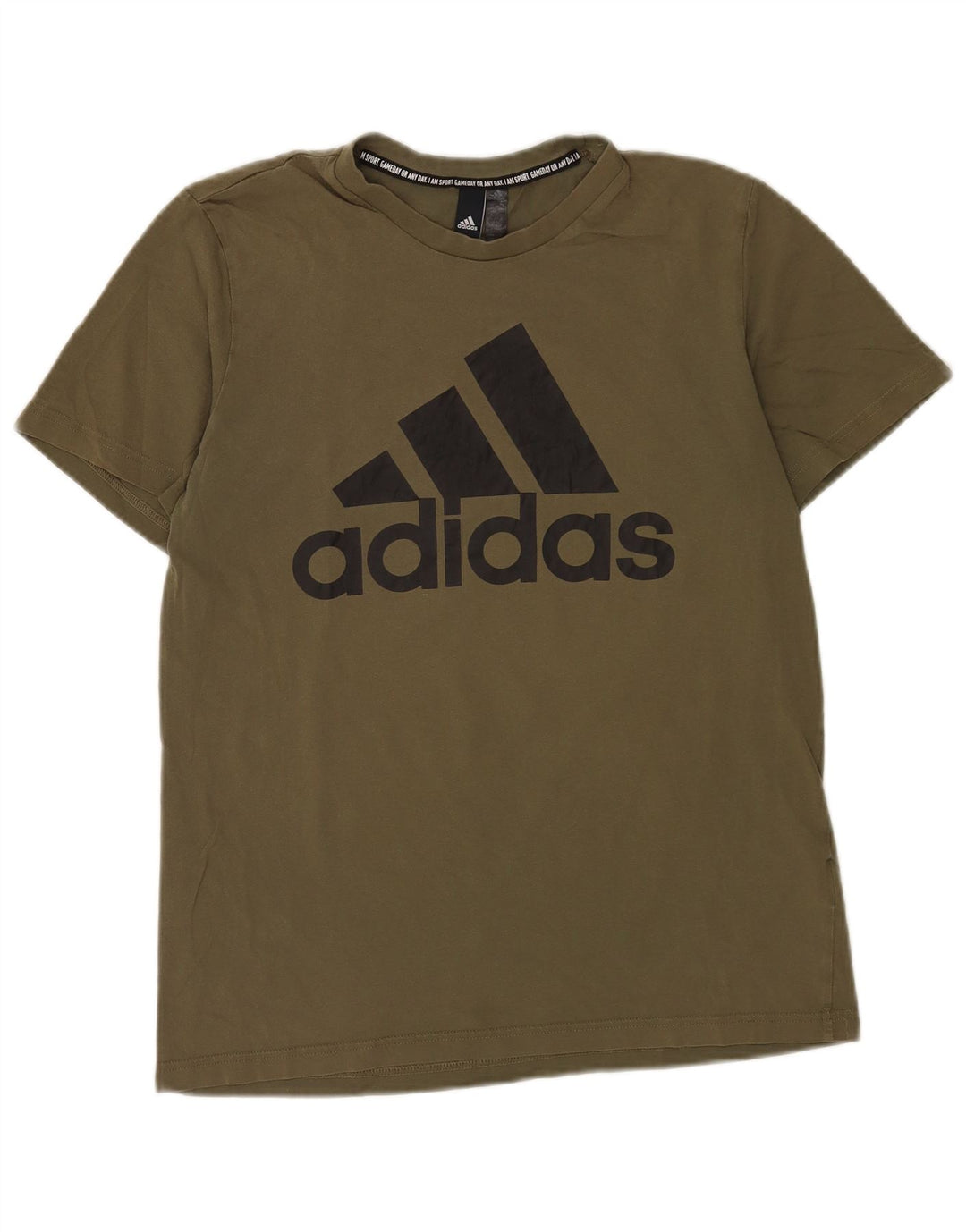 Мужская футболка Adidas с рисунком, средний цвет, хаки, хлопок