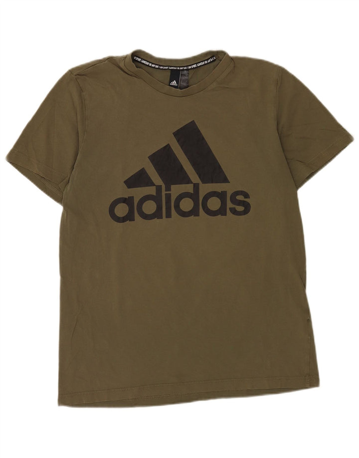 Мужская футболка Adidas с рисунком, средний цвет, хаки, хлопок