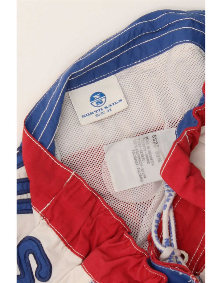 Мужские шорты для плавания North Sails, полиамид среднего красного цвета с цветными блоками