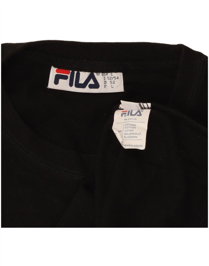 Fila Мужская футболка с рисунком, большой черный хлопок