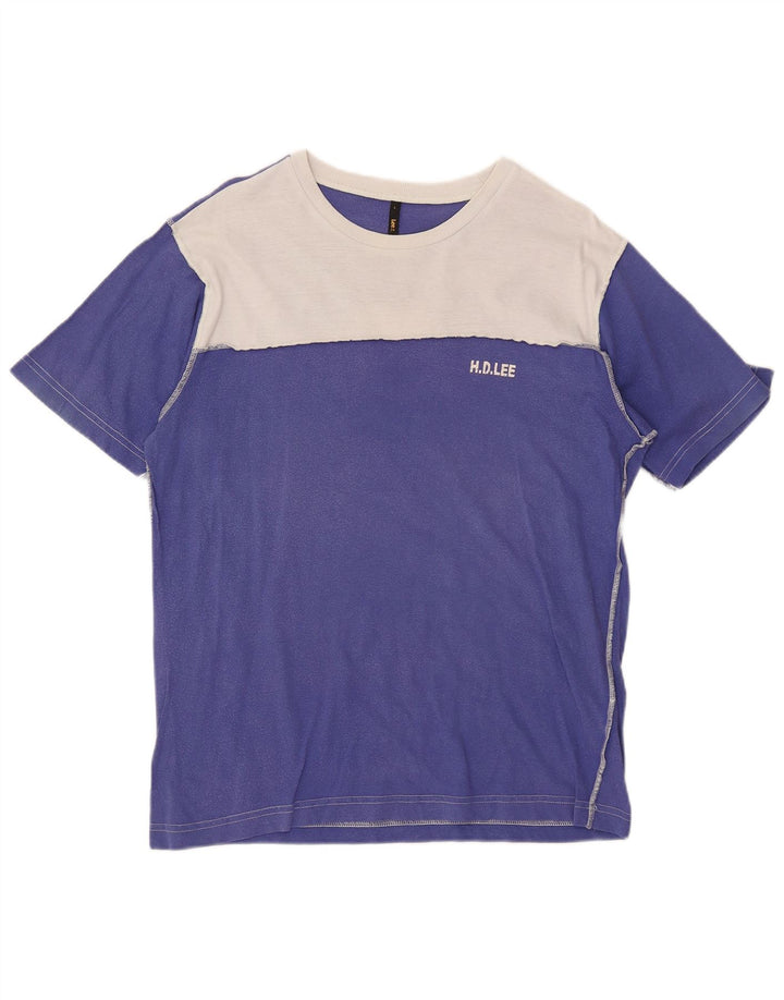 Мужская футболка LEE с графическим рисунком, большой синий цвет, хлопок