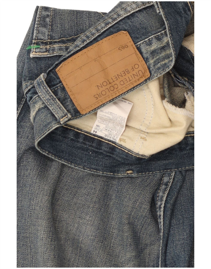Женские потертые джинсы Benetton Bootcut IT 44 Medium W30 L33 Синий хлопок