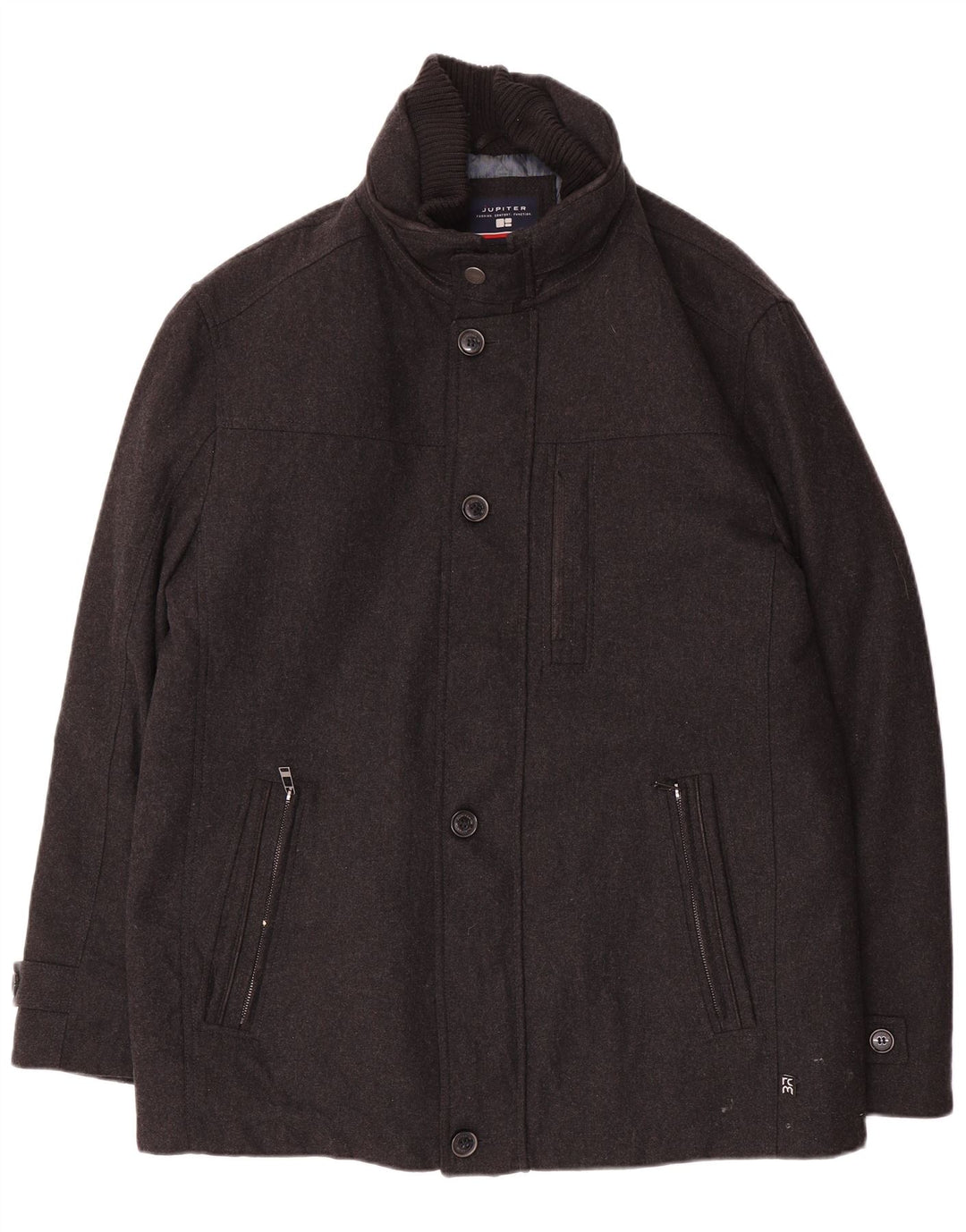 Мужское пальто Jupiter UK 42 XL серое шерстяное