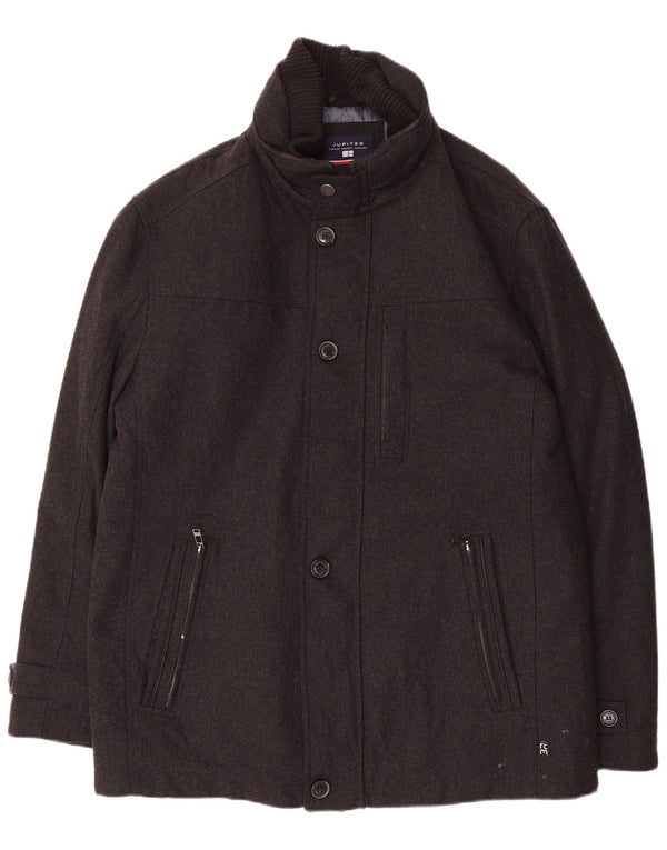 Мужское пальто Jupiter UK 42 XL серое шерстяное