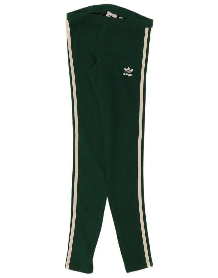 Женские леггинсы Adidas UK 8, маленькие, зеленые, хлопковые
