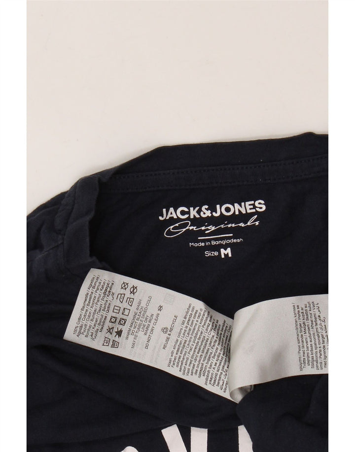 Мужской топ с длинным рукавом JACK & JONES, темно-синий, хлопковый, среднего размера