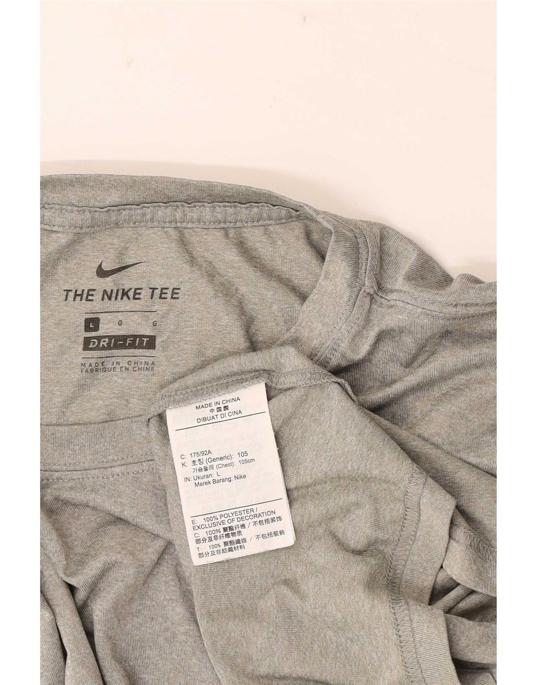 Мужская футболка Nike Dri Fit, большой серый полиэстер с крапинками