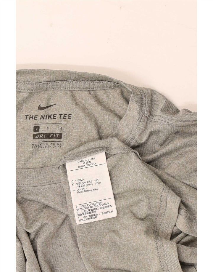 Мужская футболка Nike Dri Fit, большой серый полиэстер с крапинками