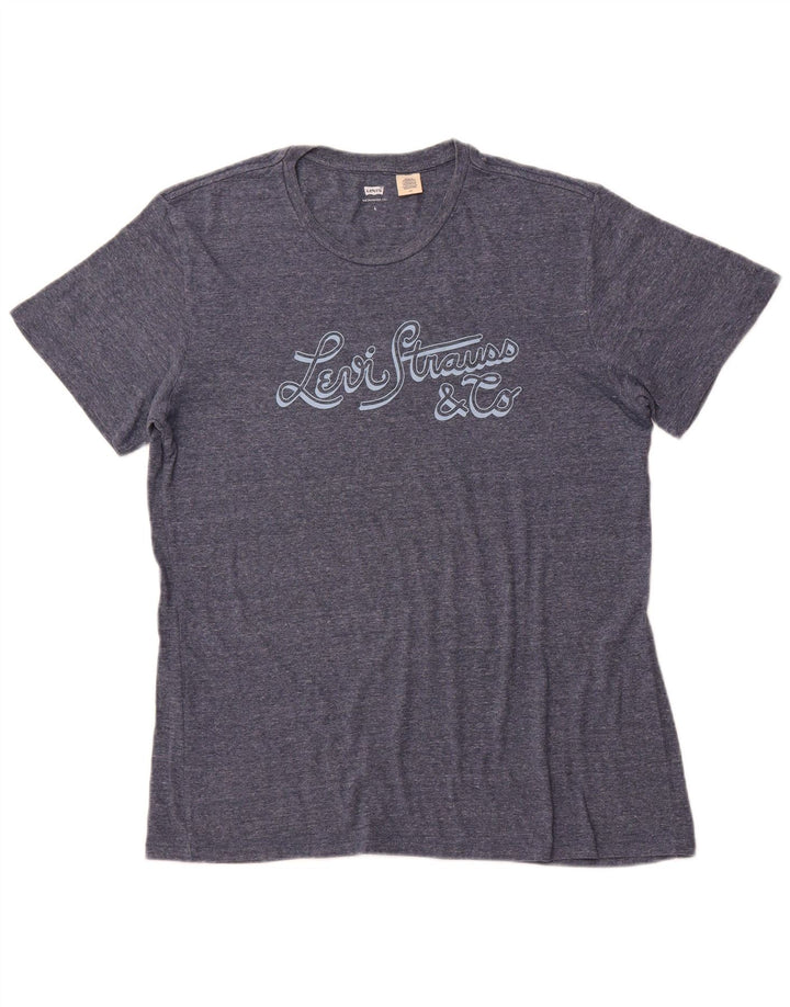 Мужская футболка с рисунком LEVI'S, большая синяя