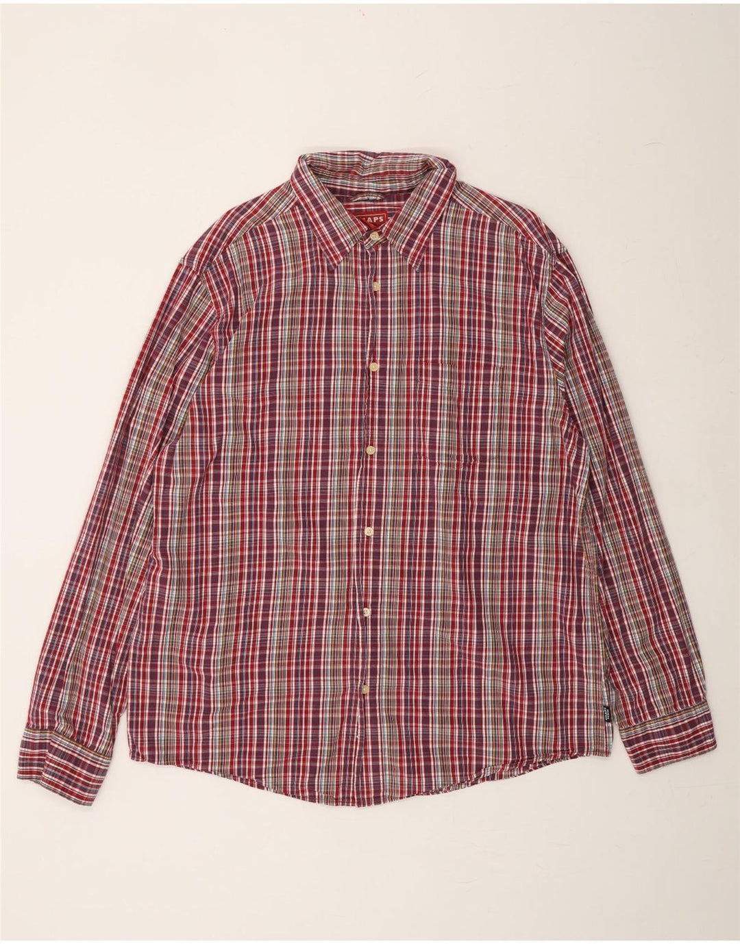 CHAPS Mens Shirt XL Red Check Cotton Vintage Chaps and Second-Hand Chaps from Messina Hembry 