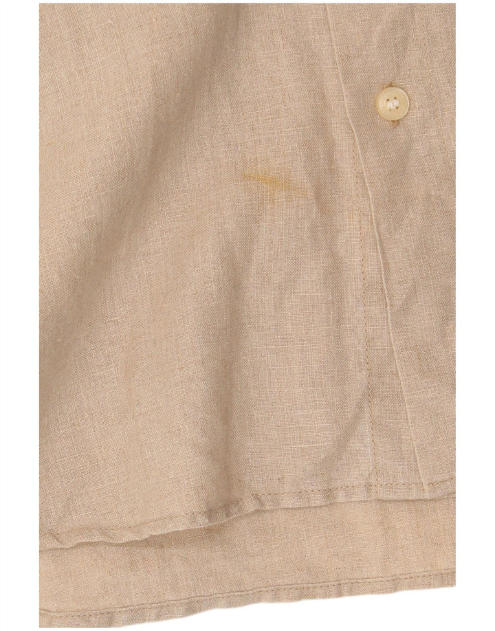 Мужская рубашка Calvin Klein Jeans 2XL бежевая льняная